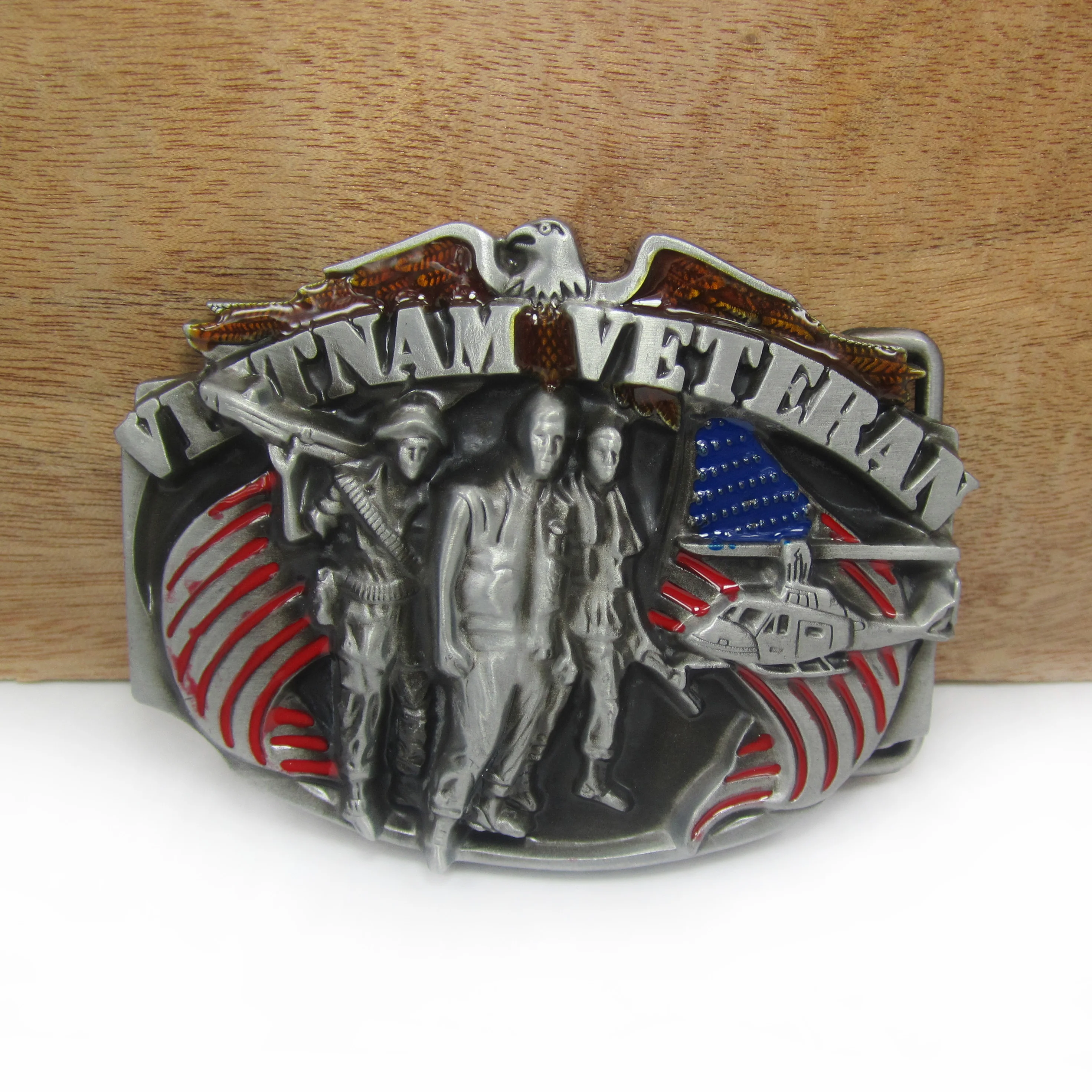 BuckleClub VIETNAM VETERAN military western cowboy jeans belt buckle FP-02480 pewter finish 4cm width loop drop shipping | Дом и сад