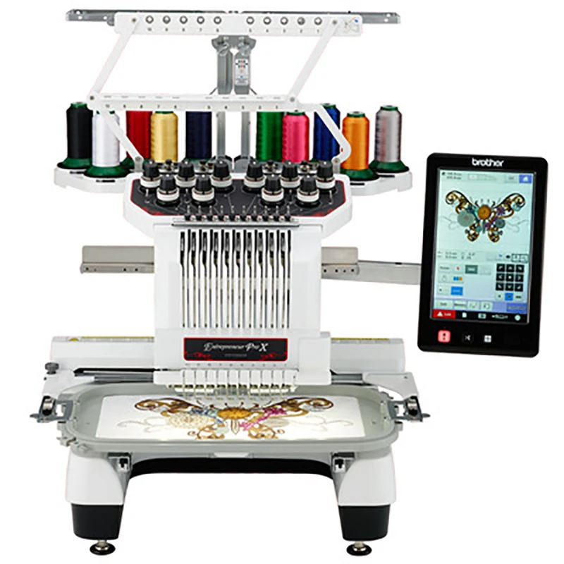 

220V 10 Needles Single Head Embroidery Machine 10.1 Inch LCD Touch Screen PR1050X Computerized Embroidery Machine 200W