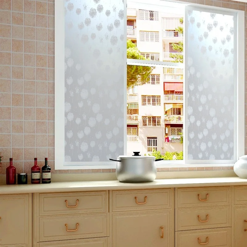 Самоклеящаяся оконная фольга ПЭТ приклеенная Одуванчик защита