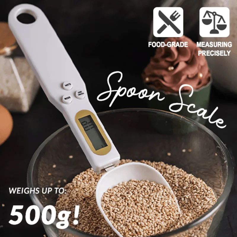 

500g Kitchen Digital Spoon Scale Electronic LCD Display Gram Food Measuring Scales Cooking Baking Accessories