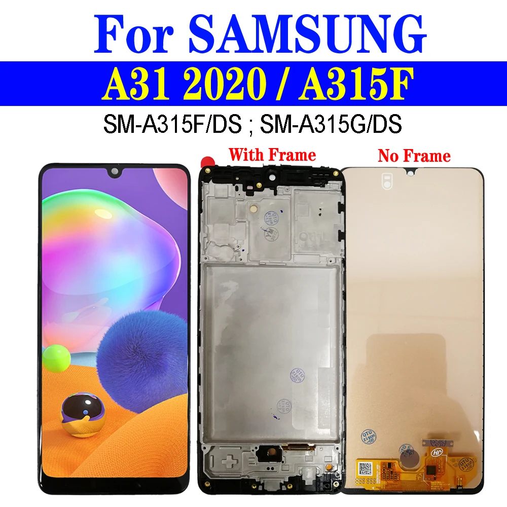 Super AMOLED A31 2020 ЖК-дисплей с рамкой для Samsung Galaxy A315 A315F дисплей SM-A315F/DS A315G сенсорный экран дигитайзер в сборе