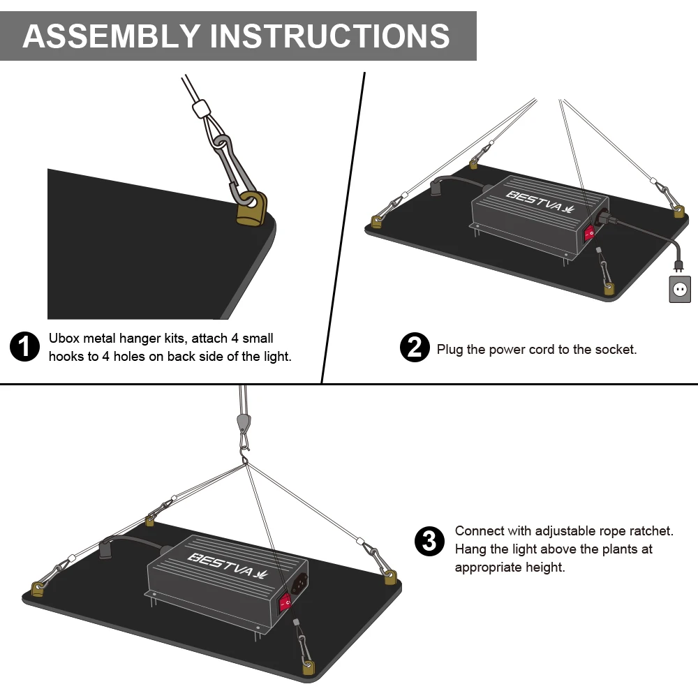BESTVA Светодиодная лампа для выращивания растений 2000 Вт полный спектр освещение