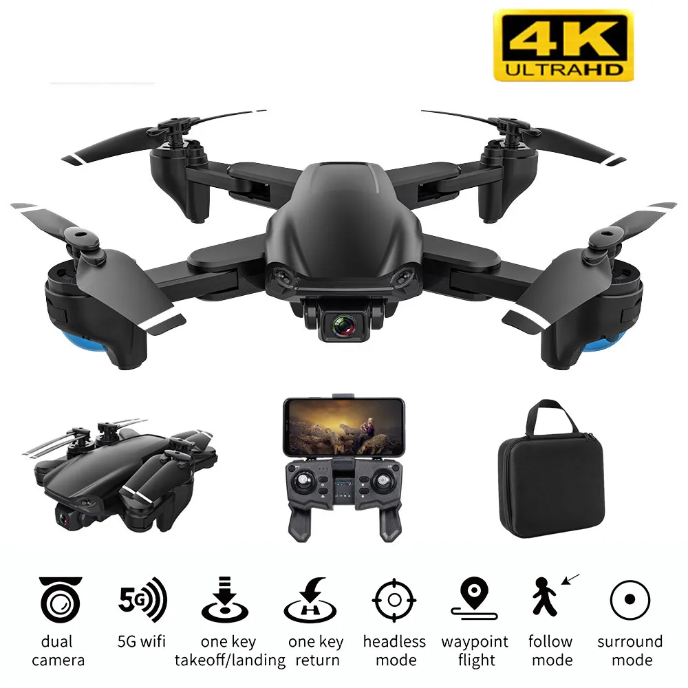 

Новый Дрон с разрешением 4K с HD Камера WI-FI двойной Камера Follow Me (следуй за мной) Квадрокоптер FPV умных дронов длинные Срок службы батареи удерж...
