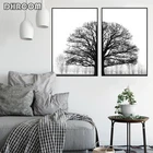 Настенная картина с принтом зимнего дерева, черно-белая декоративная картина в скандинавском стиле, плакаты с изображением деревьев, гостиной, домашний декор