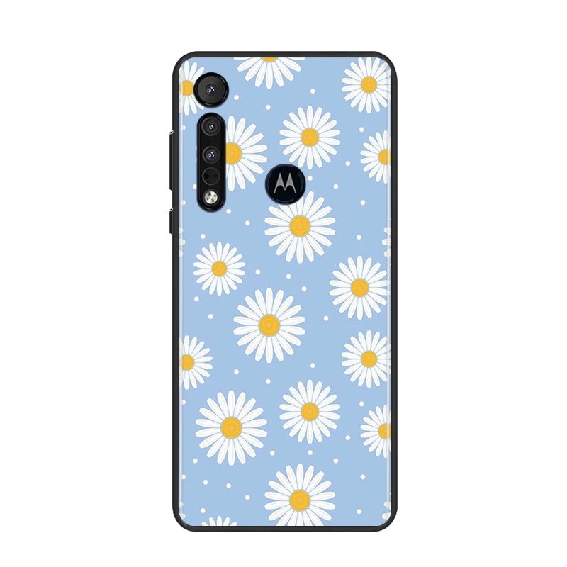 

Vintage Flowers for Motorola G9 G8 G Edge One E7 E6 Power Lite Marco Hyper Fusion Plus Play Black Phone Case