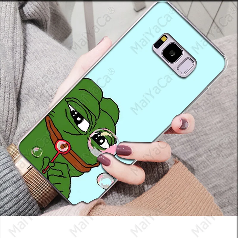MaiYaCa Pepe мемы грустная лягушка Новинка чехол для телефона Fundas Крышка для samsung S9 S9 плюс S8 S8plus S7 S6 S5 крышка