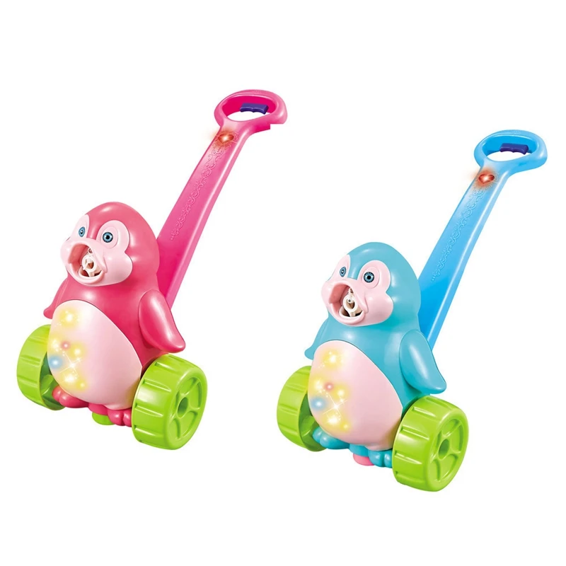 

Electronic Hand Push Along Bubble Car Toy Walker for Kids Summer Gift