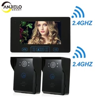 2 4ghz digital video door phone video intercom security 2 doors 1 monitors home access control system doorbell built in battery