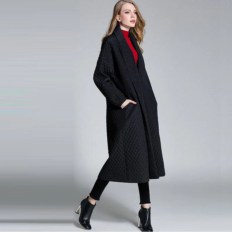 Oversized Cotton Jacket Women's New Style Was Thin And Long 200 Kg Winter Clothes Loose Warm Fashion Over-the-knee Jacket Trend