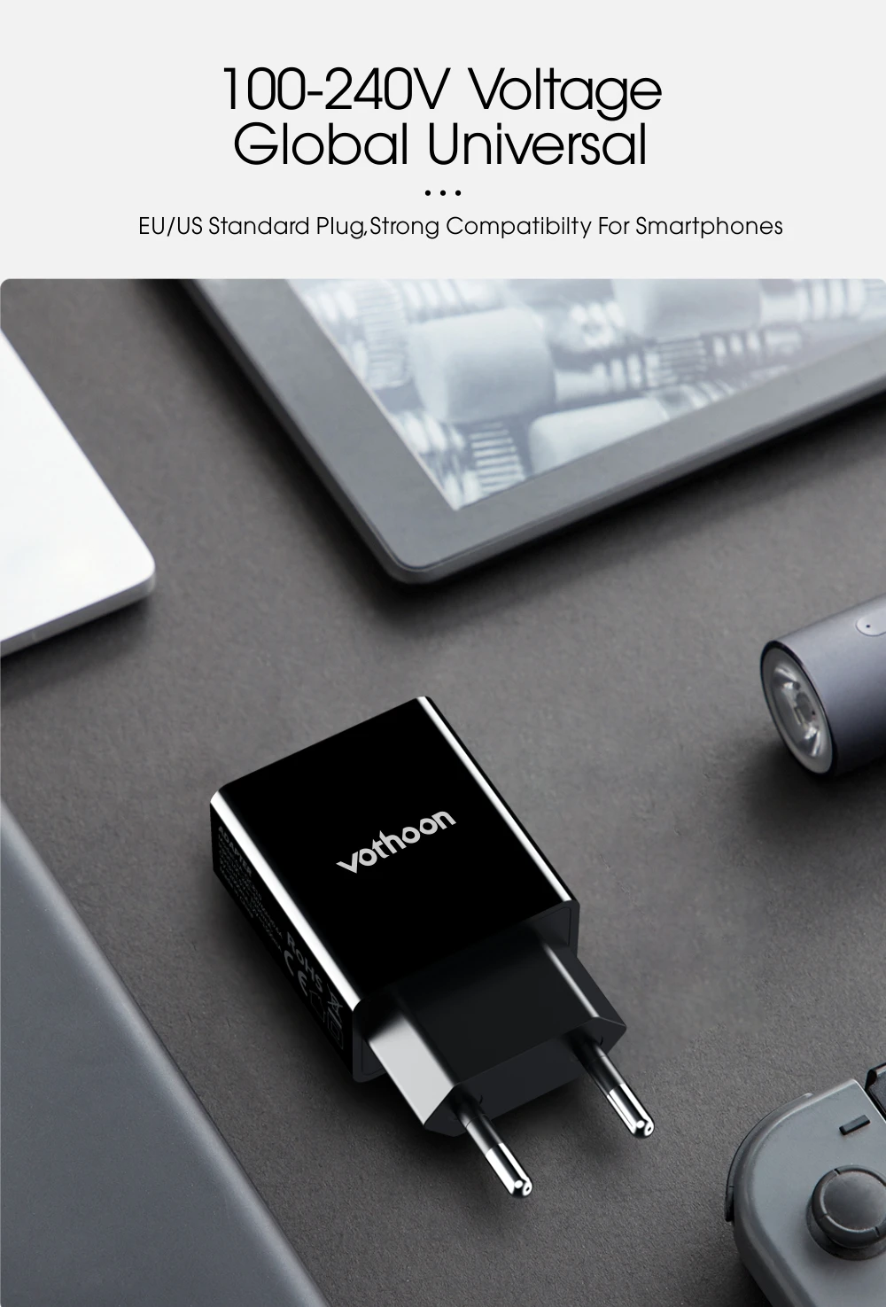 Vothoon 18 Вт Quick Charge 3,0 USB зарядное устройство для samsung S9 Xiaomi huawei QC 3,0 быстрое зарядное устройство для путешествий настенное зарядное устройство для мобильного телефона ЕС