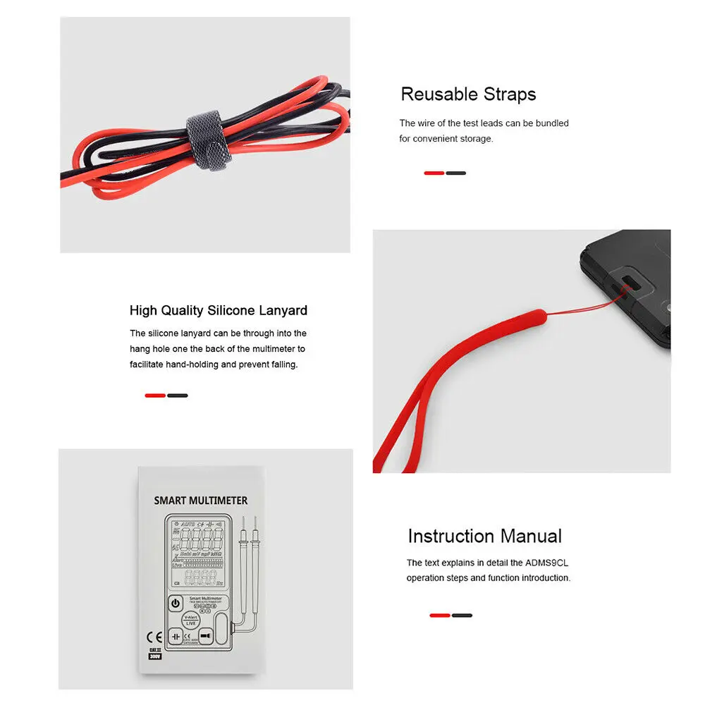 

ADMS9CL 9999 Counts Smart Professional Multimeter Digital True RMS AC/DC Voltage With LCD Display Meter Voltmeter Electric Tools