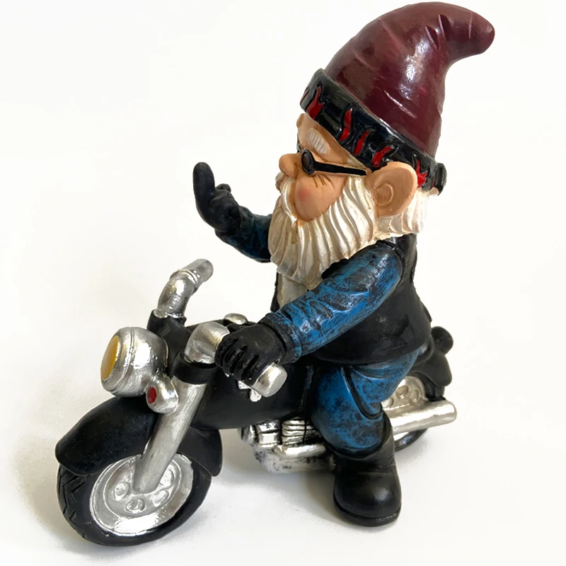 

Resin Gnome Statue Riding motorcycle Christmas Dress Up DIY Garden Resin Gnomes Santa Claus Home Decor Ornaments Birthday gifts