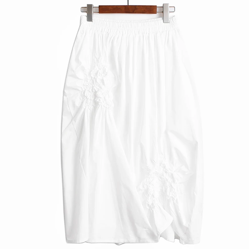 

VANOVICH Fashion Women Skirt Korean Style Cotton Wild Casual High-waist Ladies Skirts Summer New 2021 Irregular Skirts Female