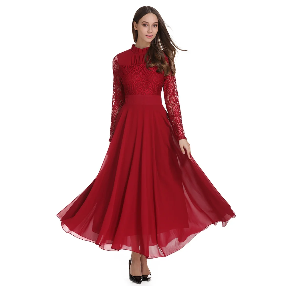 Женское длинное кружевное платье в стиле ретро праздничное большого размера с