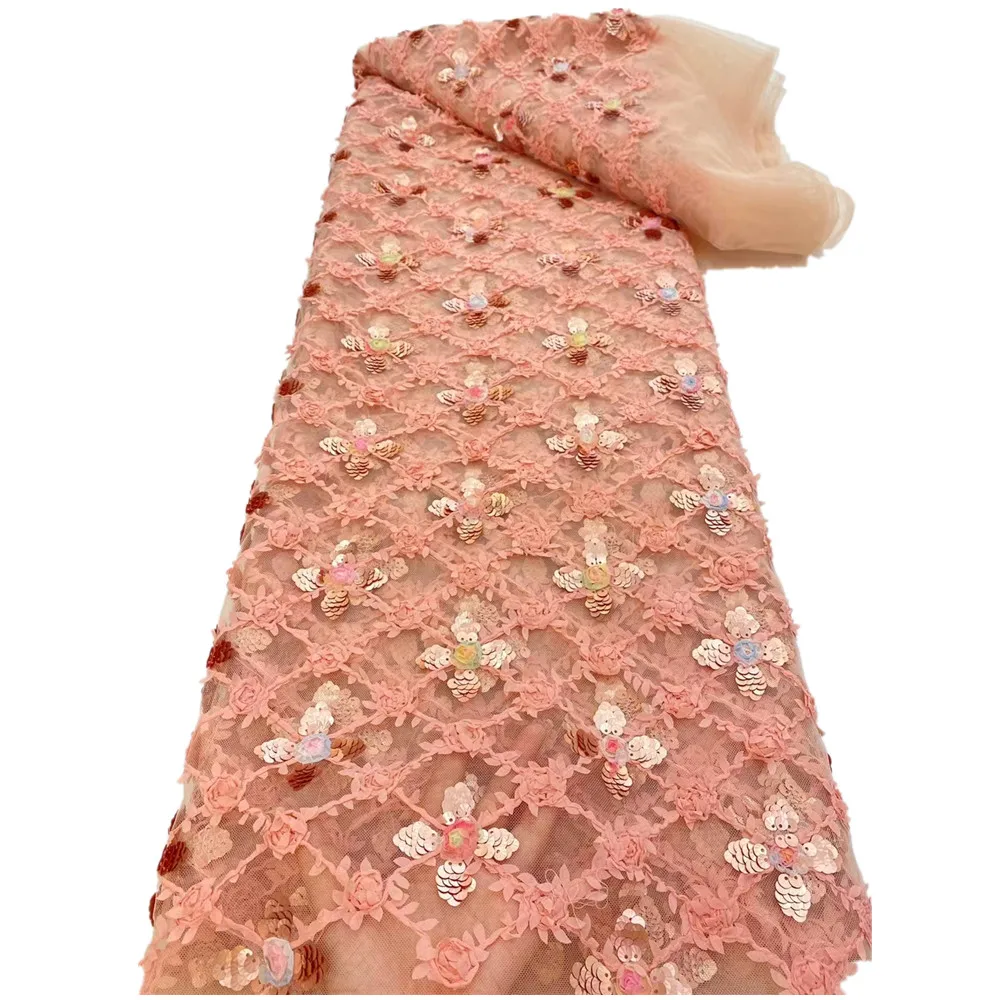 

African Lace Fabric 2021 High Quality Lace French Lace Fabric With Sequins Nigerian Lace Fabrics For Wedding RF-175