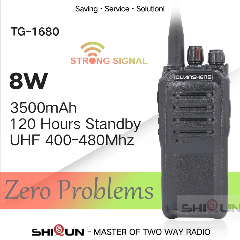 Портативная рация QuanSheng TG 1680 8W Дальность действия 10 км UHF400 470MHz профессиональная 16