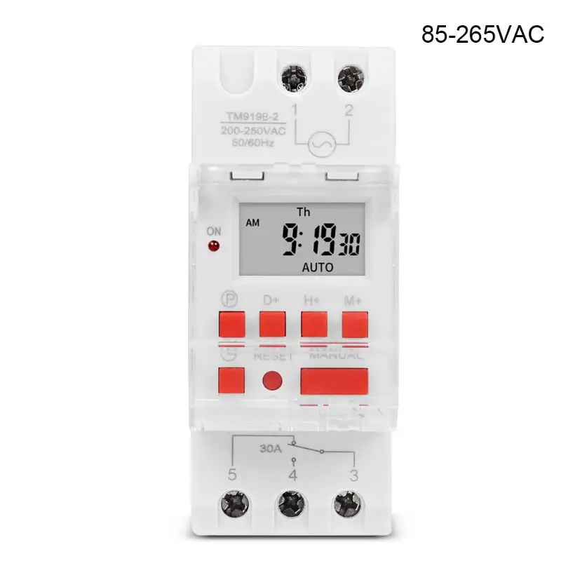 

Heavy Duty Digital Time Switch Relay Timer Control Din Rail Mount Weekly Switch