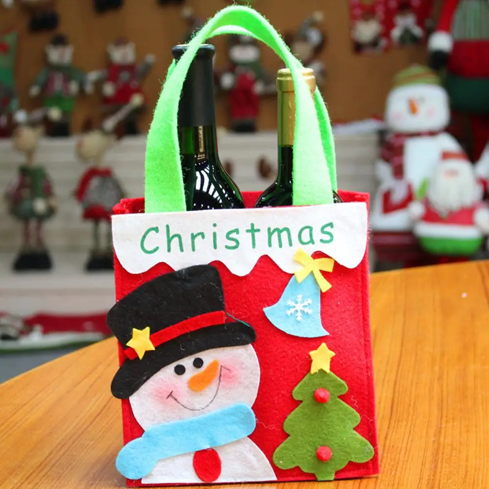 1PC Christmas Decorative Storage Bag Snowman Santa Claus with Handle for Candy Apple Large Bags Supplies | Дом и сад