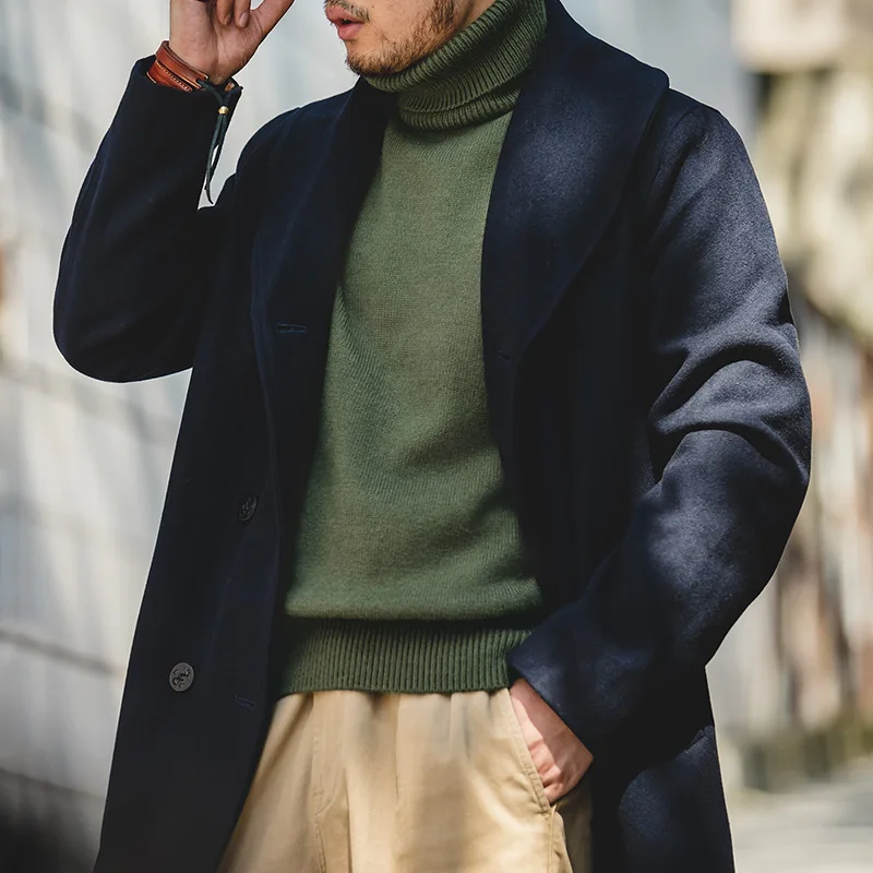 

New Turtle Neck Knitted Sweater Men Solid Cashmere Soft Oversized Thick Warm Men Pullovers Tops Sweater Knitting Elastic