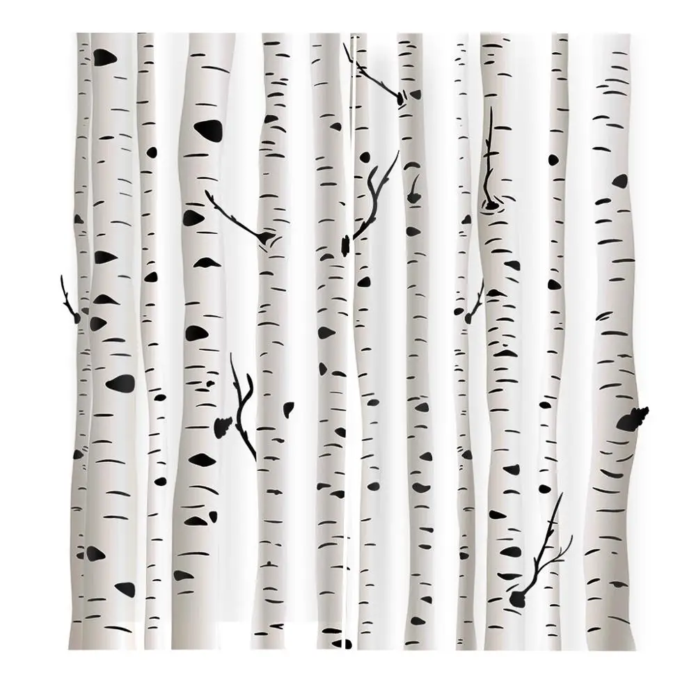 Шторы с изображением белого леса и дерева роскошные затемняющие 3D оконные шторы