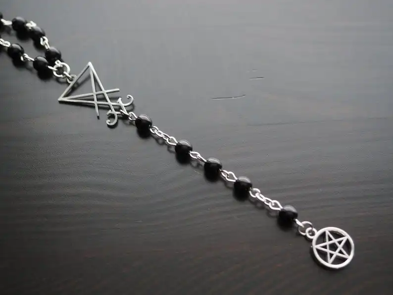 Сатана/Люцифер цепочка с розам Lilith альтернатива готика минимализм ведьма черный