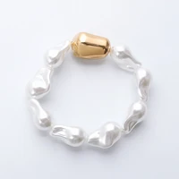 juran new trendy baroque pearl bracelet natural white freshwater pearl white color bracelet fashion gift for women
