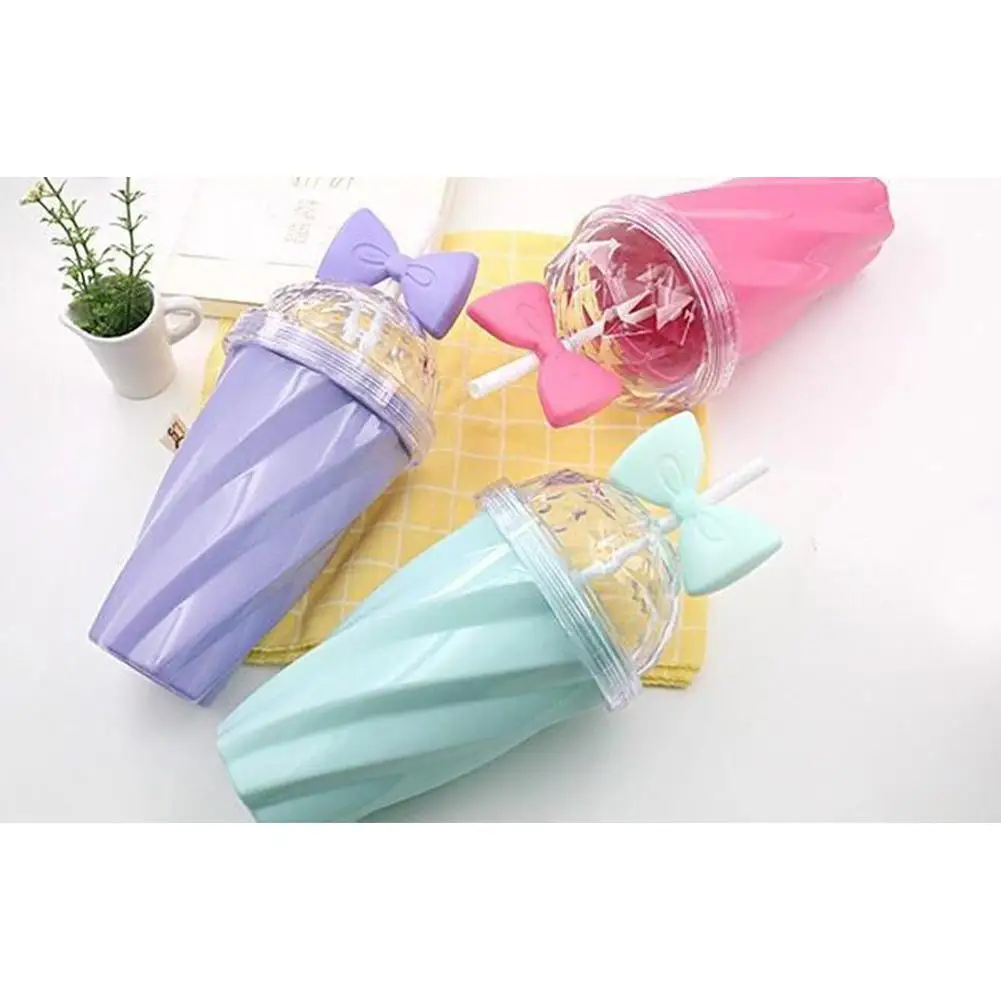 Studyset 400 мл милый бантик цветастый с переплетенными линиями чашка соломинкой для