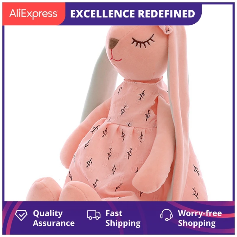 

Милый мультяшный кролик с длинными ушками, кукла, реальный для детей, кролик, спящий мате, мягкие плюшевые игрушки-животные для младенцев #30