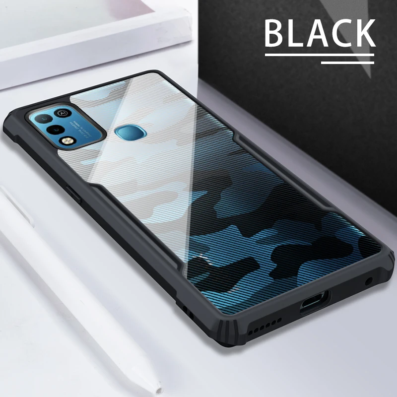 rzants for infinix hot 10 play case beetle camouflage airbag pumper shockproof casing transparent phone shell funda soft cover free global shipping