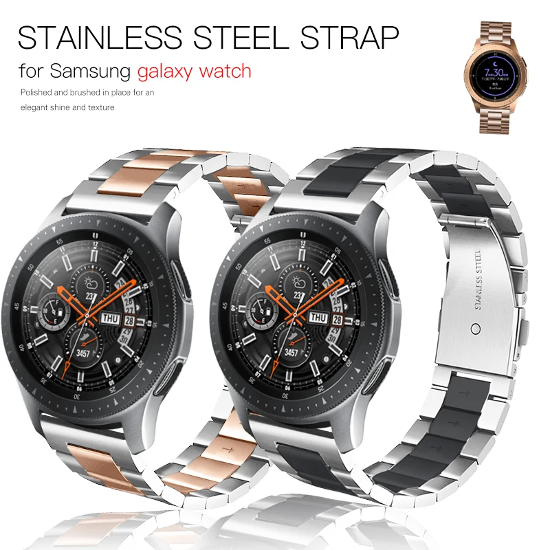 

22mm 20mm Watchband For Samsung Galaxy 3 Watch 42 46mm GEAR S3 Active2 Strap to iWatch Stainless Steel Bracelet Accessories Belt