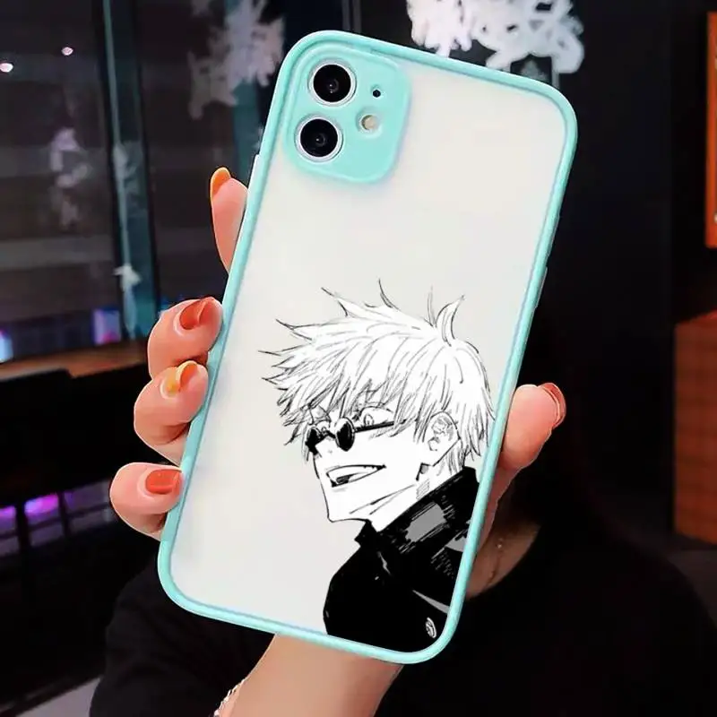 

Jujutsu Kaisen Phone Case For iPhone 12 11 Mini Pro XR XS Max 7 8 Plus X Matte transparent blue Cover