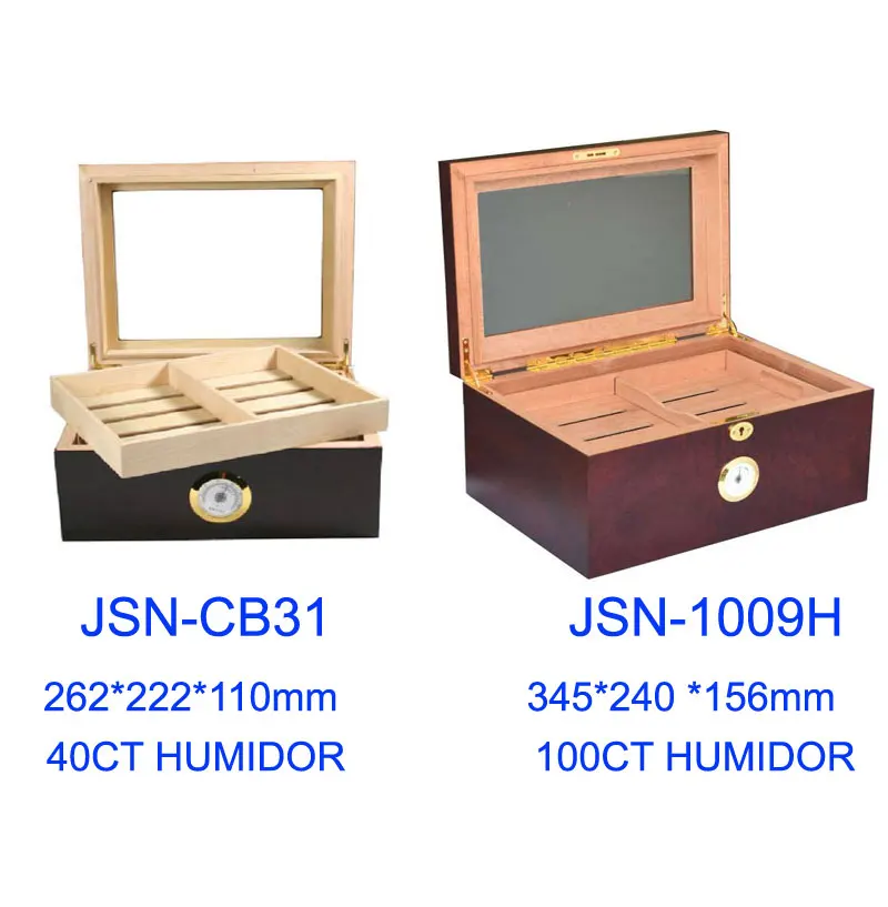 Стеклянная верхняя humidor деревянная испанская кедровая Коробка Для Хранения Сигар с подносом