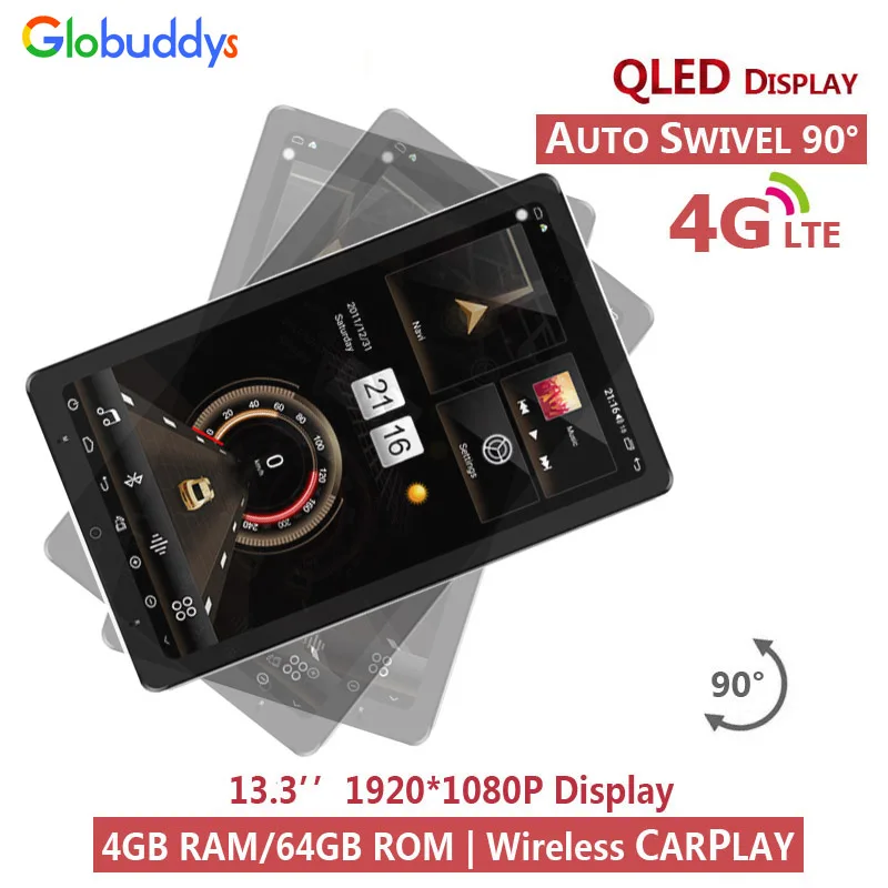 

1920 13,3 ''Tesla Радио стерео 2 DIN, универсальный CarPlay, Авто поворот, поворотный экран, магнито, Авто Стерео GPS,4G интернет-модем