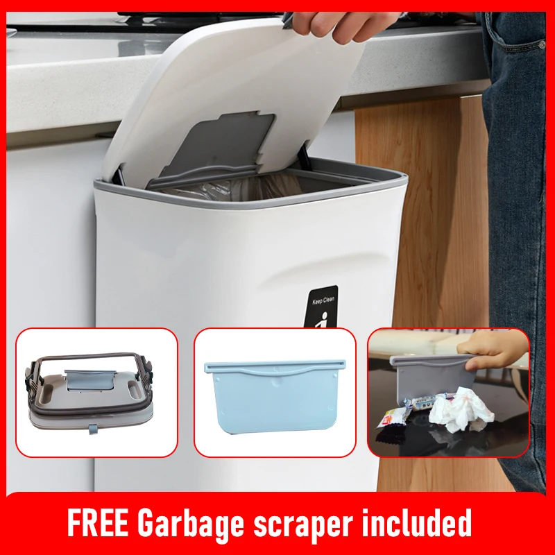 79l wall mounted trash can with lid waste bin kitchen cabinet door hanging trash bin garbage car recycle dustbin rubbish can free global shipping