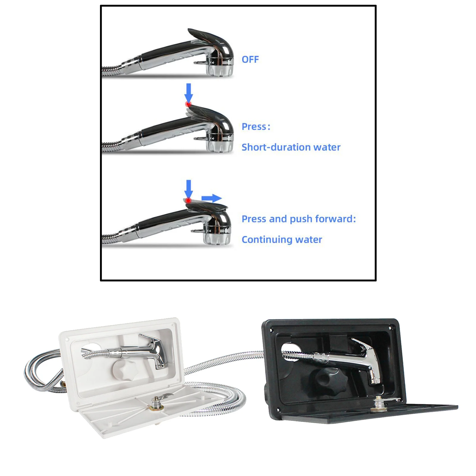 

RV Exterior Outside Shower Handheld Water Switch Boat Camping Travel Kitchen Caravan Accessories Parts