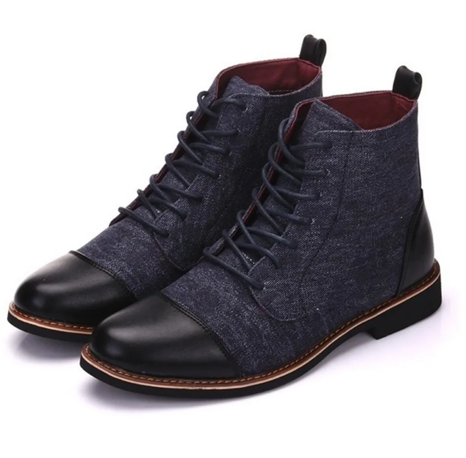 

Men ankle boots winter casual lace up shoes booties oxfords gladiator patchwork sapato feminino chaussure size dfv67