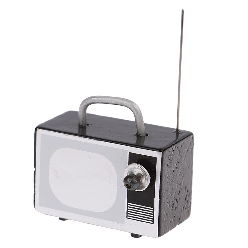

TV and Remote Cute Mini Retro Antenna TV Television Living Room Furniture Accessories 1:12 Dollhouse Miniature