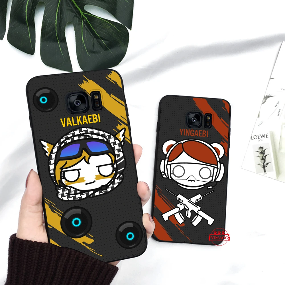 rainbow six siege Pattern Silicone Case for Samsung S6 Edge S7 S8 Plus S9 S10 S10e Note 8 9 10 M10 M20 M30 |