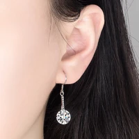 luxury fashion 100 925 sterling silver earring for woman high quality tassel zirconia drop earring party wedding jewelry gift