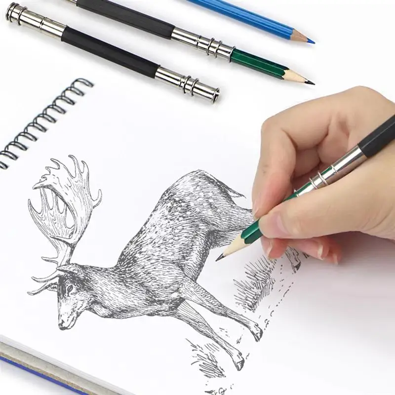 7 шт. металлический удлинитель для карандашей прочный держатель портативный