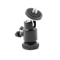 universal 14 tripod screw head 360 degree swivel mini ball head hot shoe mount adapter for dslr camera tripod ballhead stand