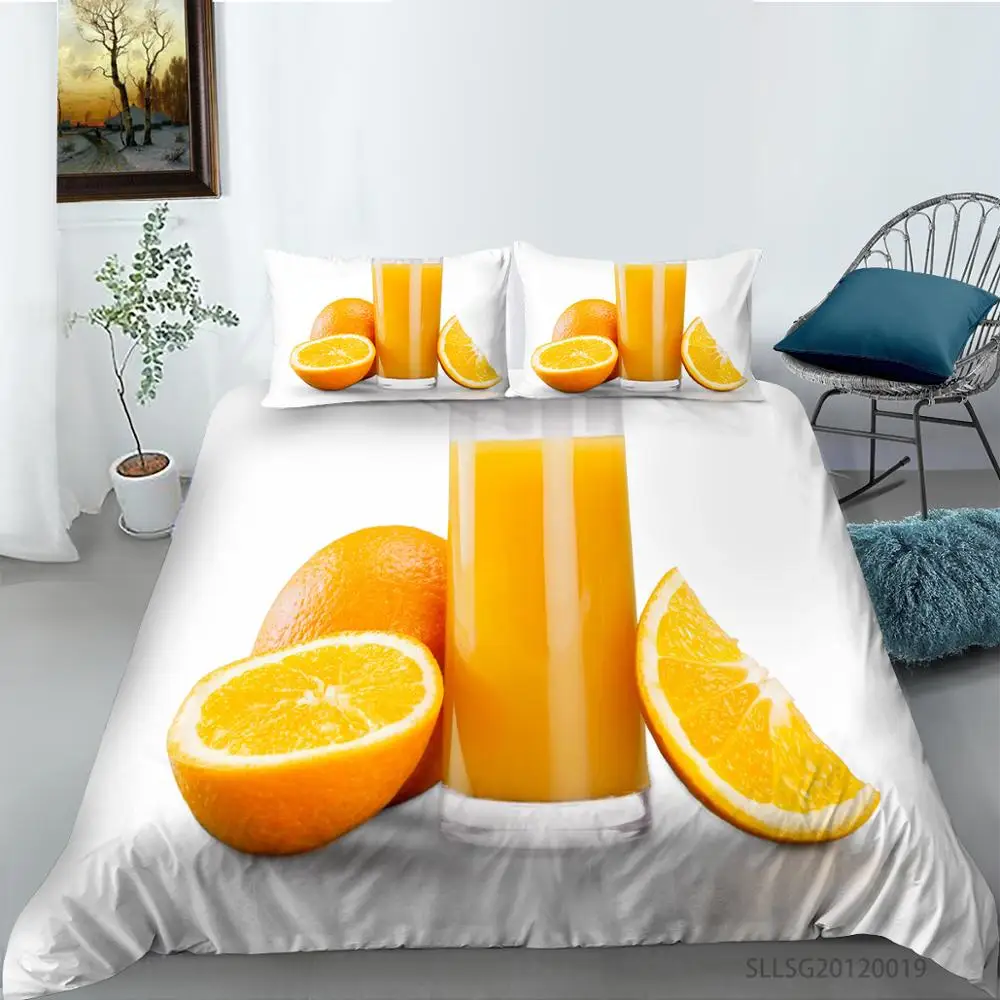 

Fashion Kiwi fruit print Bedding Set 3D Bed Linens Set Bedclothes Queen Size 2/3 pieces Bed cover Set Home Decor