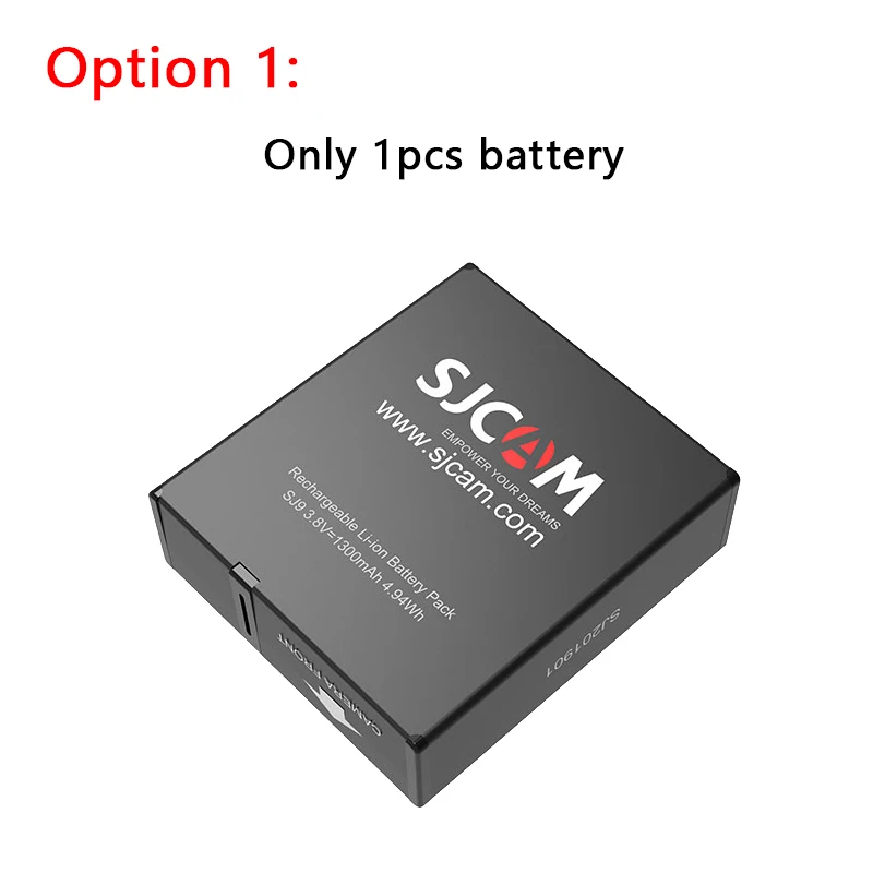 Аккумулятор SJCAM SJ9 Strike 1300mAh литий-ионная Дополнительная запасная батарея зарядное устройство с двойным разъемом чехол для SJ9 Strike Actioin камеры - Цвет: option 1