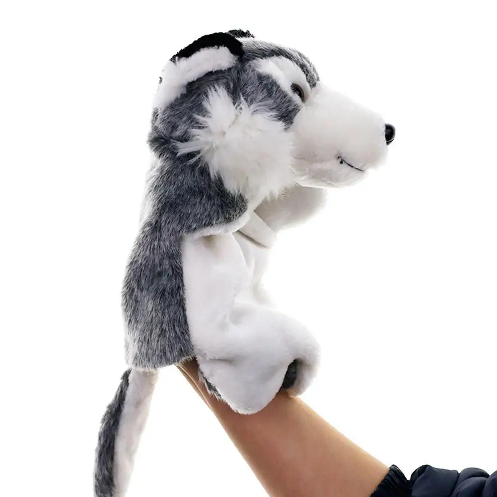

27cm Cute Wolf Animal Plush Soft Doll Hand Puppet Storytelling Parent-Child Toy Baby Kid Educational Animal Hand Puppets Gift