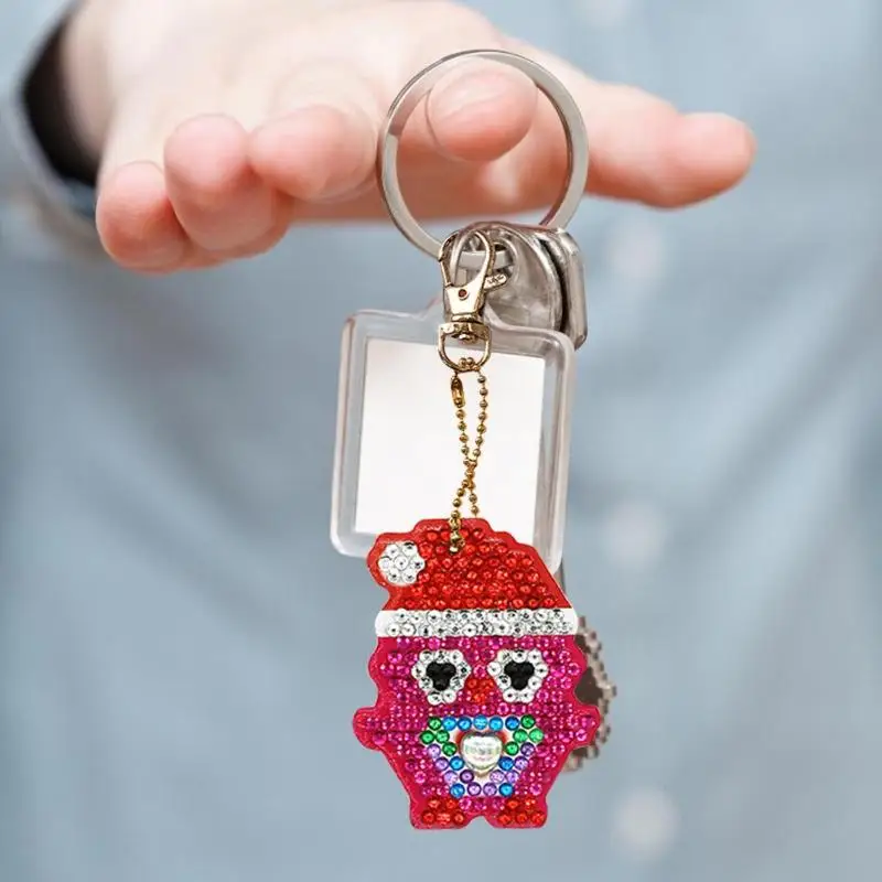 

5pcs DIY Full Drill Diamond Painting Special-shaped Xmas Penguin Key Chains