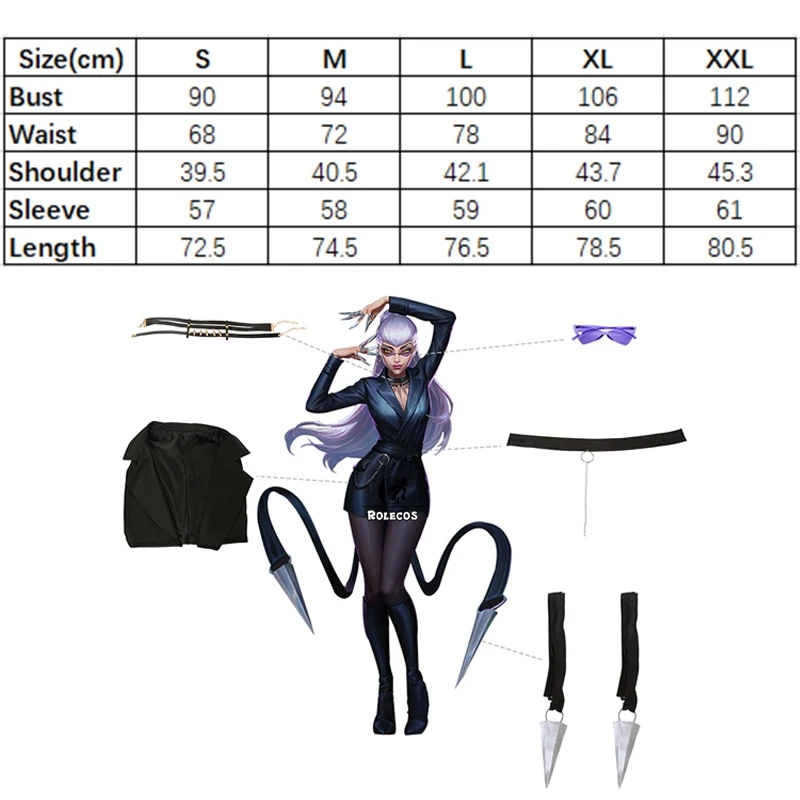 ROLECOS игры Лига Легенд кДа Evelynn Косплэй костюм круче пикантные Для женщин черный
