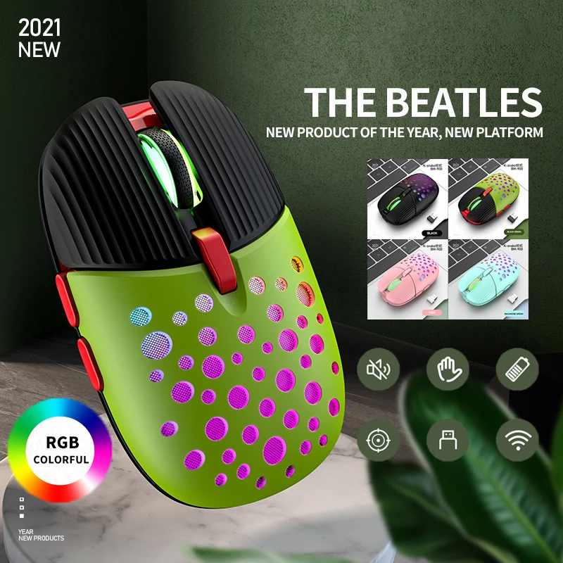 

2.4G Wireless Mouse Usb Rechargeable Gamer Mice Gaming for Desktop PC Laptop Notebook Computer Accessories Cute Ergonomic Mause