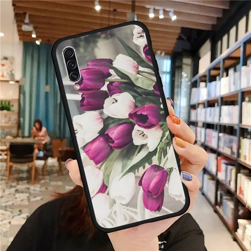 

Colorful Tulips Spring flower Phone Case For Samsung galaxy A S note 10 7 9 20 30 31 40 50 51 71 21 s ultra