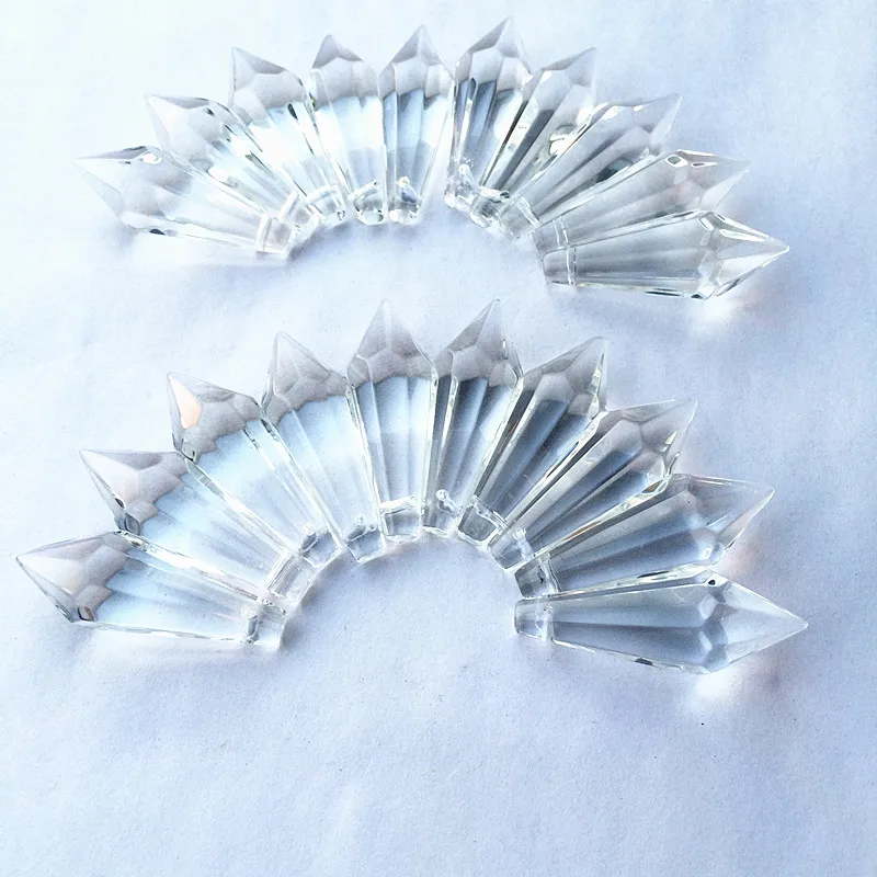 Sparkle 300PCS 37mm Faceted Glass Icicle U-drops Chandelier Prisms for Garland Strands Pendants  Wedding party venue decoration