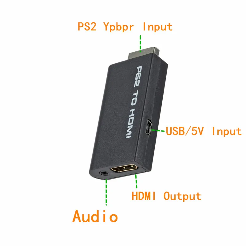 Портативный Аудио-и видеоконвертер PS2 в HDMI 480i/480p/576i с аудиовыходом 3 5 мм